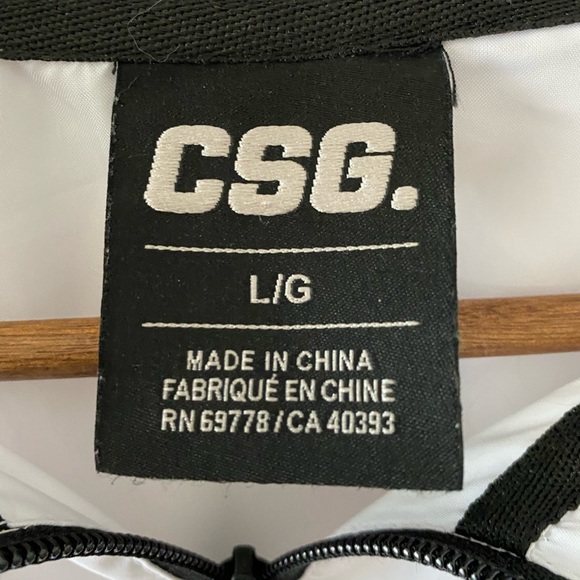 CSG Jacket Mens Black White Full Zip Windbreaker. - Picture 4 of 4